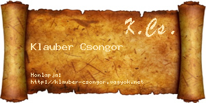 Klauber Csongor névjegykártya